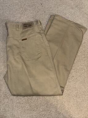 Vintage Men’s Long Haul Jeans Khaki 42x32 Made In USA Soft Comfy Excellent